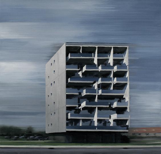 Apartments 2015 oil on wood 44,5 x 46,5 cm - Jan Ros 