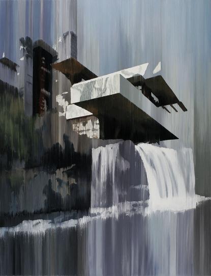 Falling Water III 2012 oil on wood 92 x 70 cm - Jan Ros 