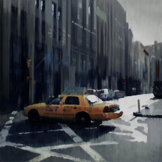 NY Cab 2015  oil on wood 50 x 50 cm - Jan Ros 