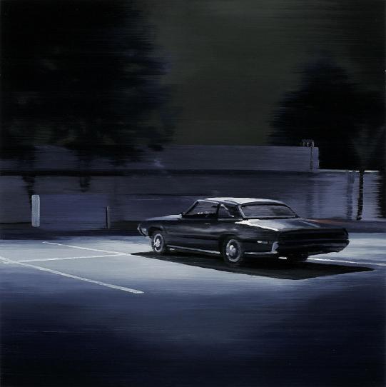 Night Parking 2013 oil on wood 71 x 71 cm - Jan Ros 