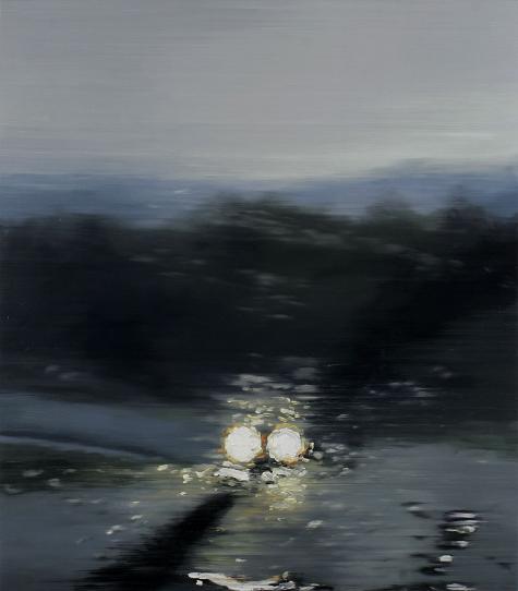 Rainy Night 2014 oil on wood 85 x 75 cm - Jan Ros 