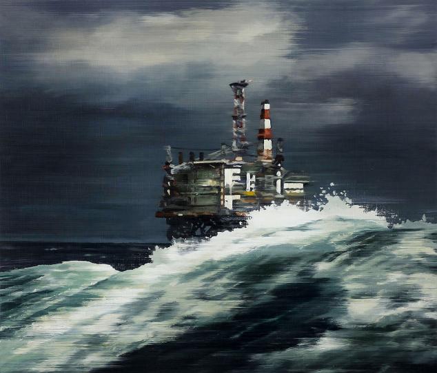 Storm 2016 oil on wood 70 x 82 cm - Jan Ros 
