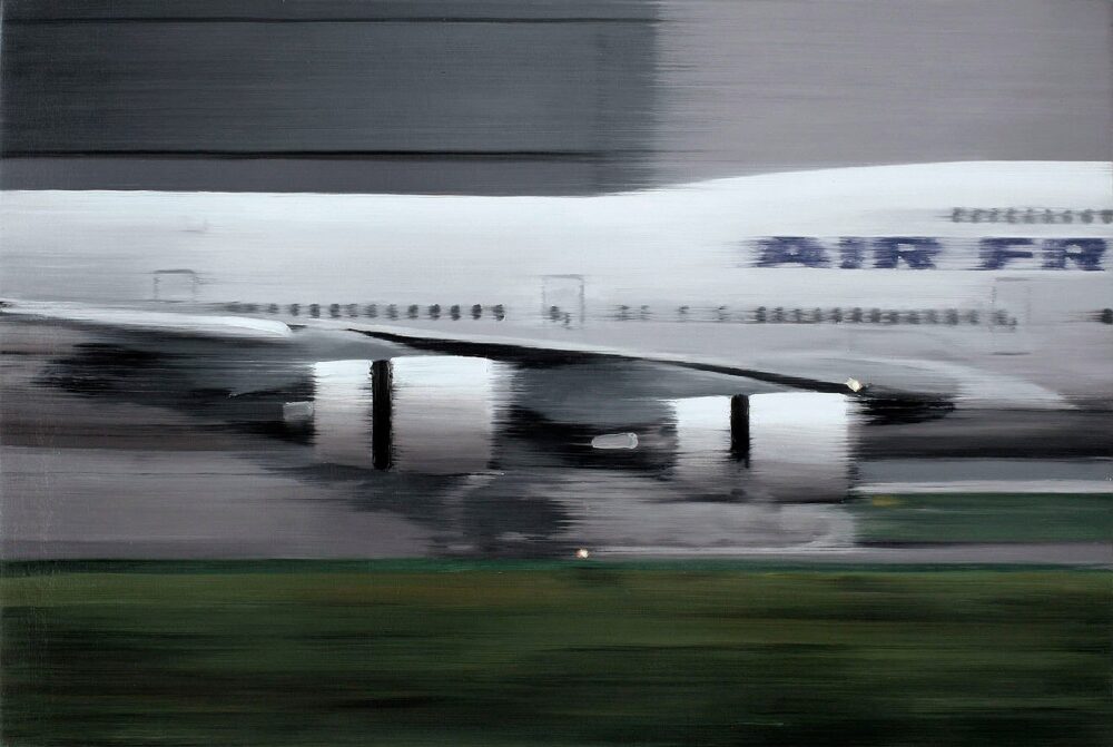 Air Fr 2009 oil on wood 51 x 76 cm