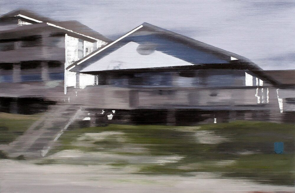 Beach House 2010 oil on wood 72 x 110 cm