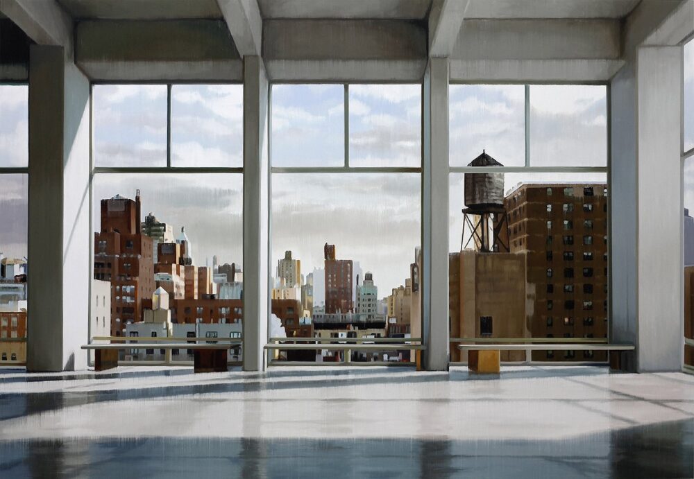 Concrete Structure 2024 oil on wood 145 x 210 cm