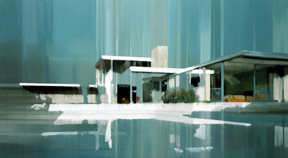 Pool 2019 oil on wood 55 x 100 cm