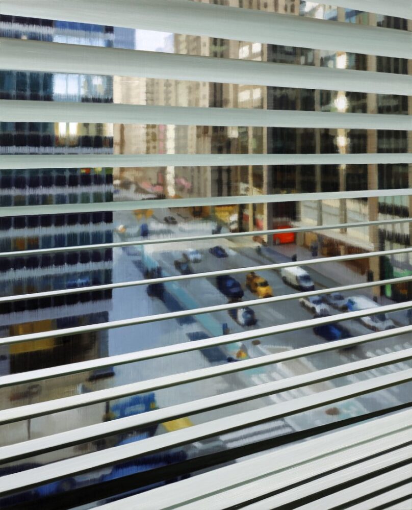 Streetview 2025 oil on wood 130 x 105 cm