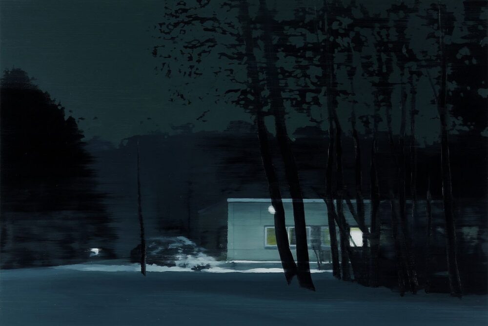Winter Night 2015 oil on wood 70 x 105 cm